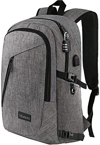 Mancro Slim Backpack with USB Charging Port