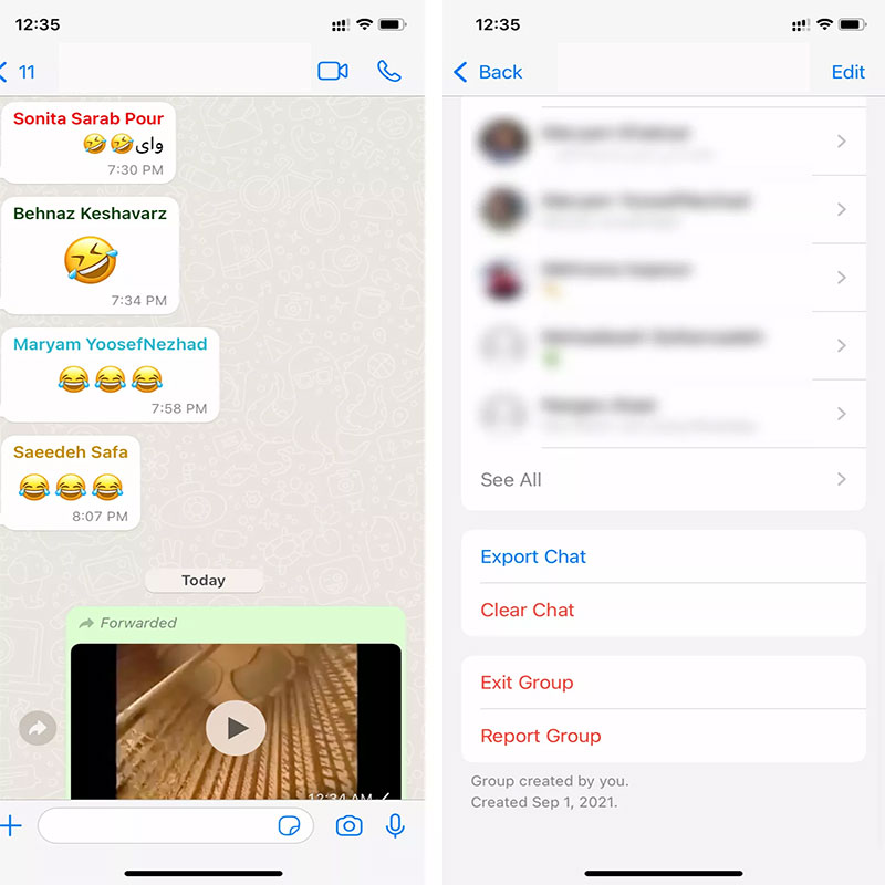 انتقال چت‌های گروهی از واتساپ به تلگرام در آیفون